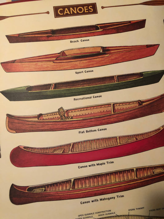 Vintage Canoes Poster