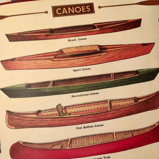 Vintage Canoes Poster