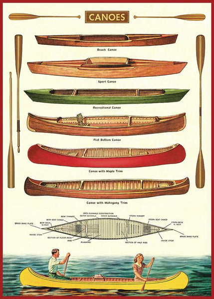 Vintage Canoes Poster