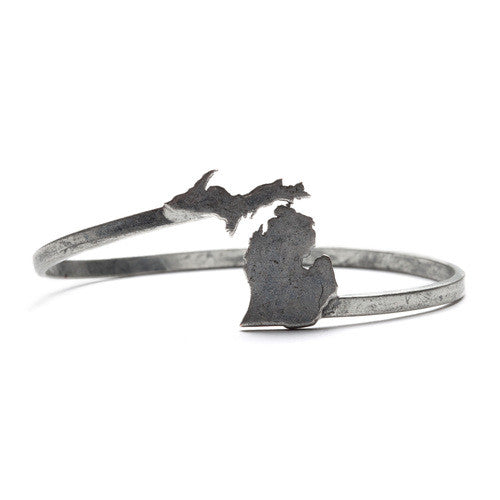 Michigan Bangle Bracelet - Antique Silver