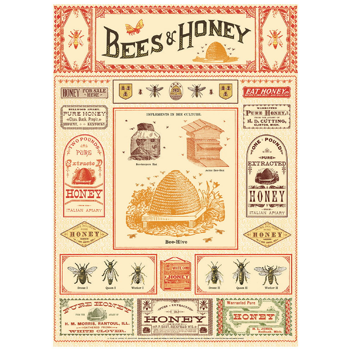 Bees and Honey Poster Wall Hanging