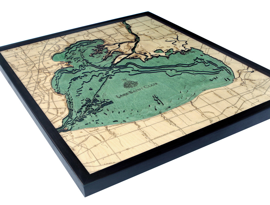 Lake Saint Clair Wood Map Art