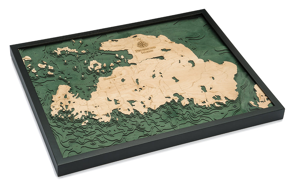 Drummond Island Wood Map Art