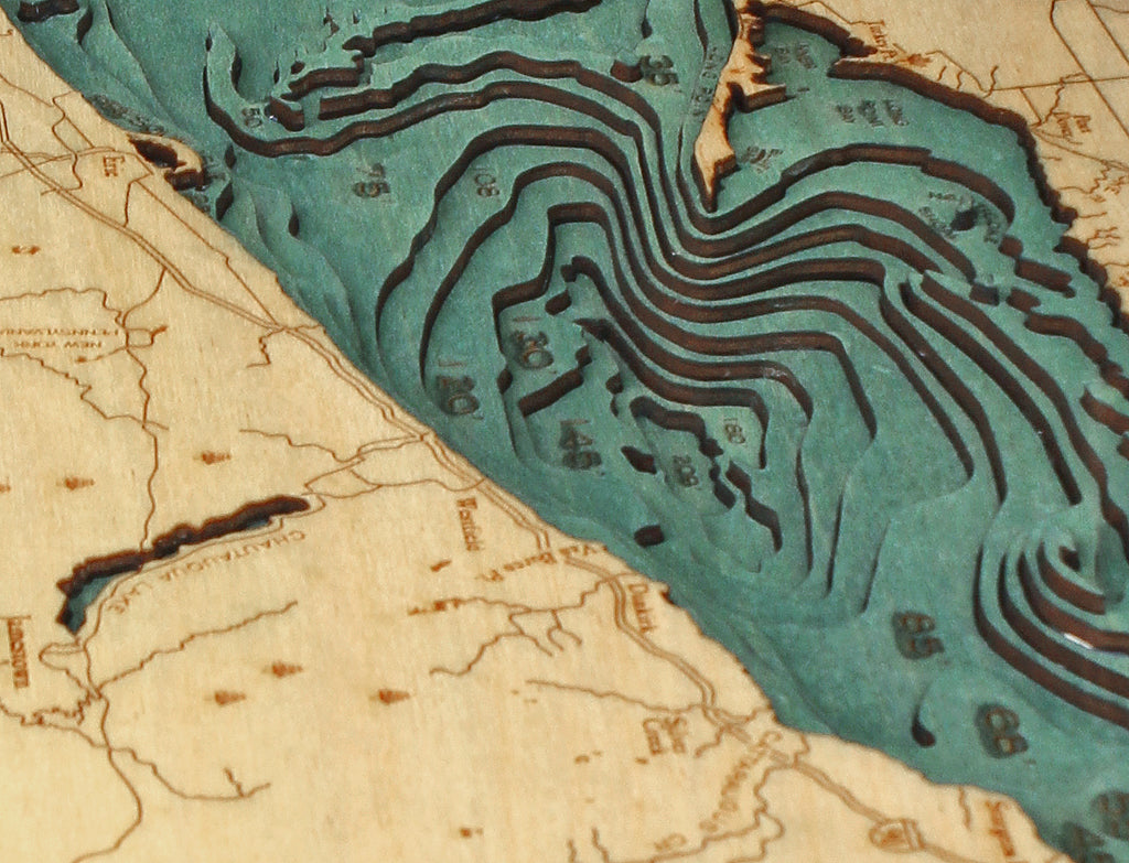 Lake Erie Wood Map Art