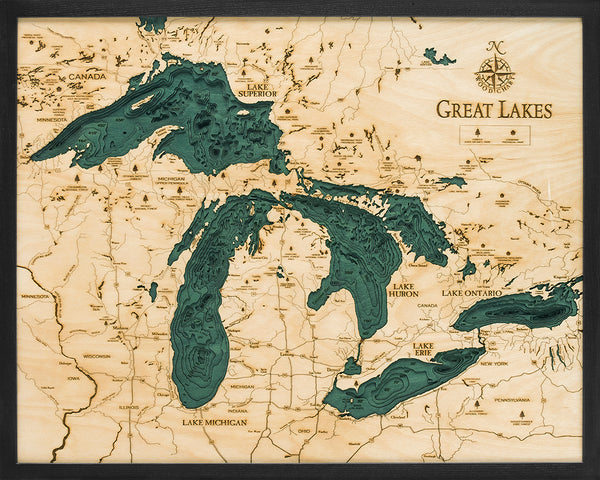Great Lakes Wood Chart 24.5" x 31"