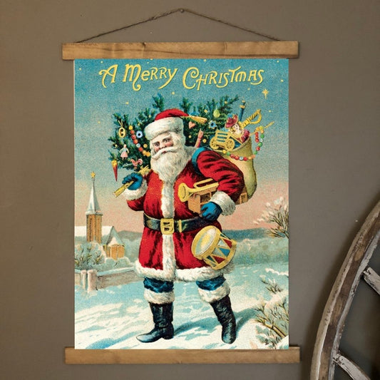 Santa Merry Christmas Hanging Print