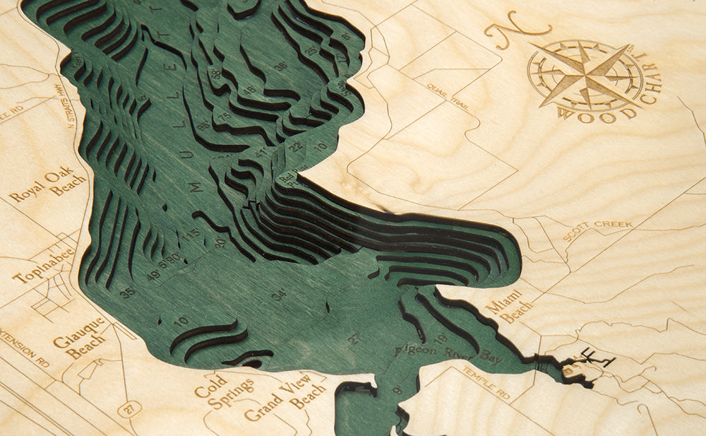 Mullet Lake and Burt Lake Wood Chart
