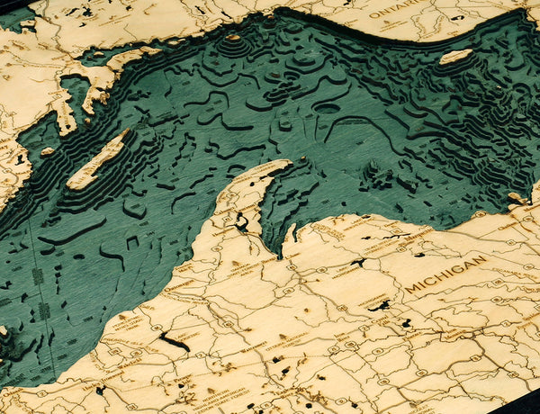 Lake Superior Wood Map Art