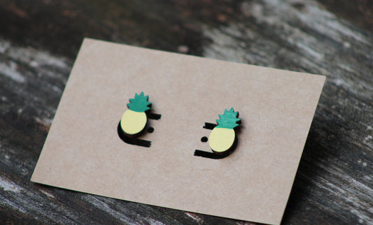 Pineapple Wood Earrings