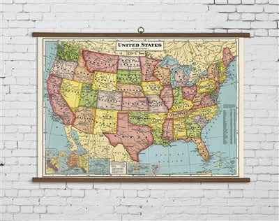 United States Map School Chart