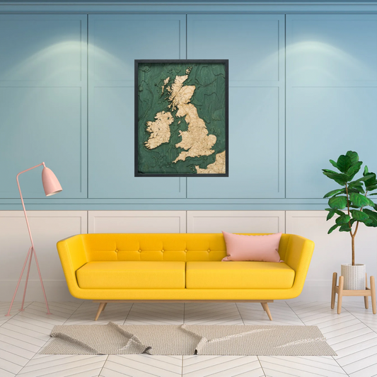 United Kingdom Wood Chart Map