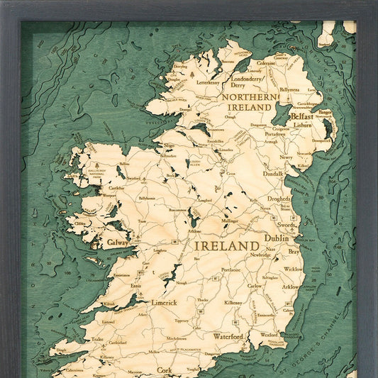 Ireland Wood Chart Map