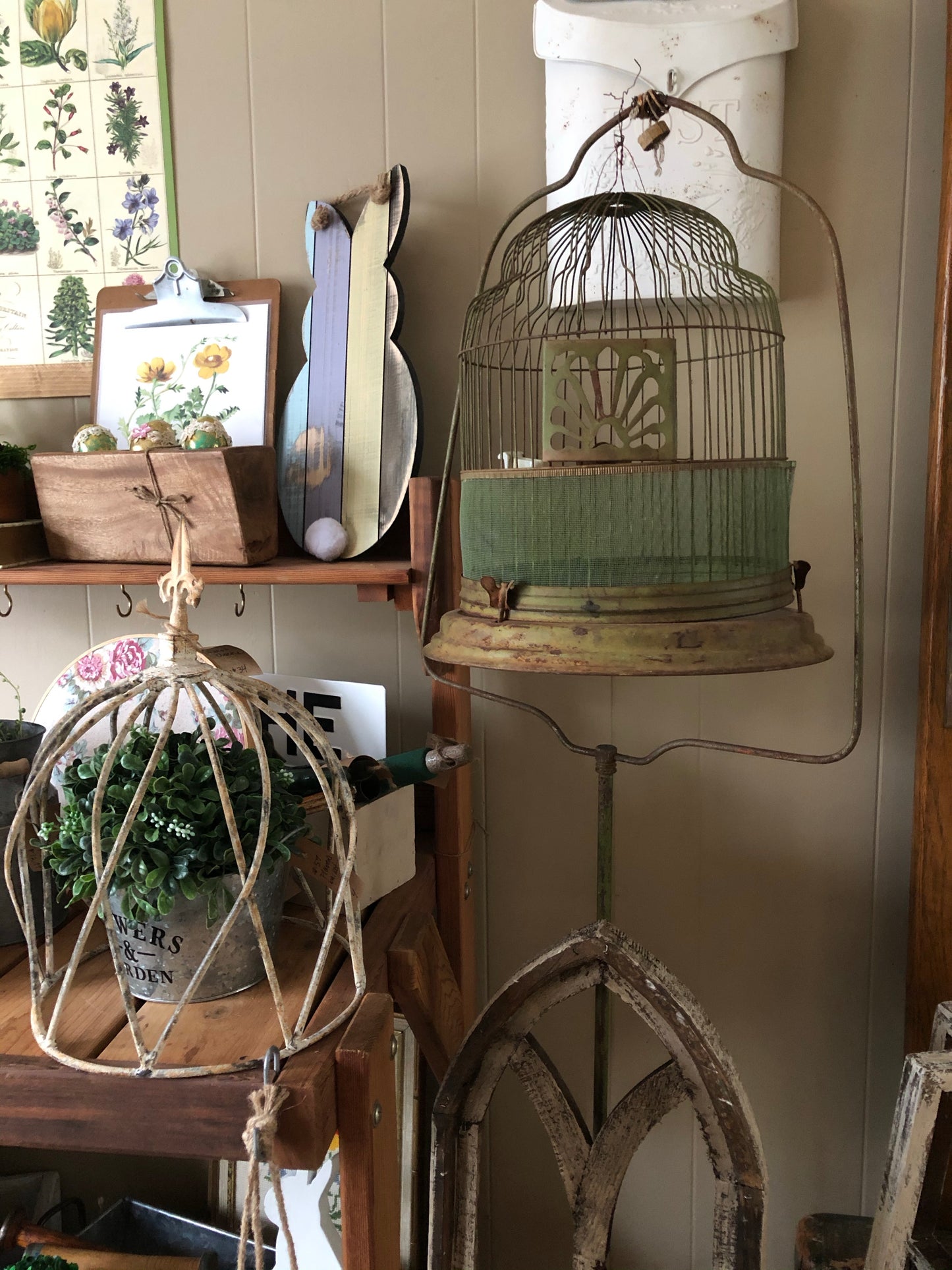 Vintage Bird Cage with Stand