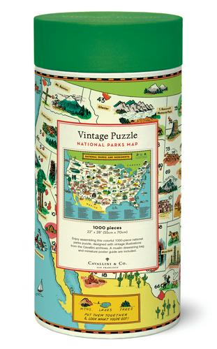 National Parks Map Vintage Puzzle