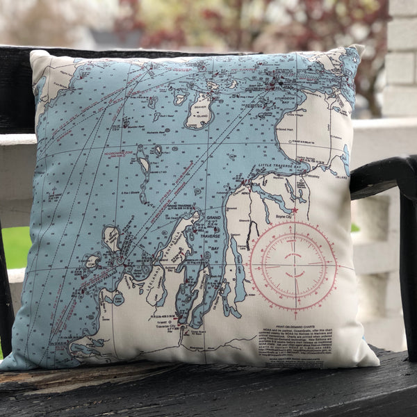Northwest Michigan Map Pillow