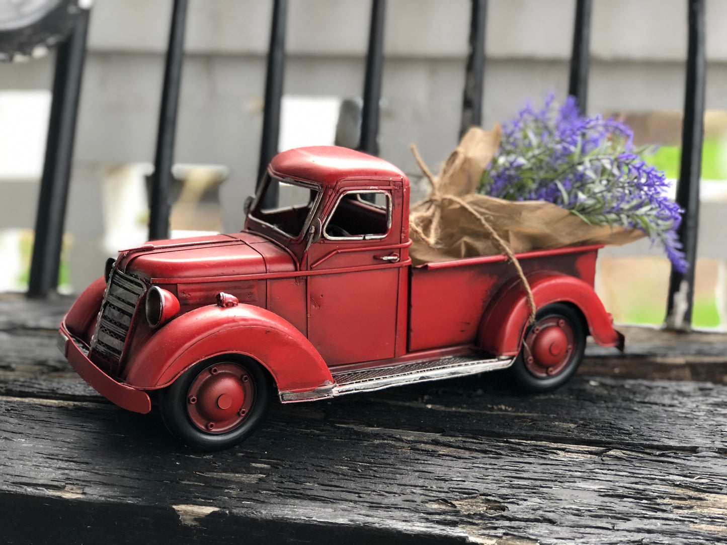 Red Truck with Floral