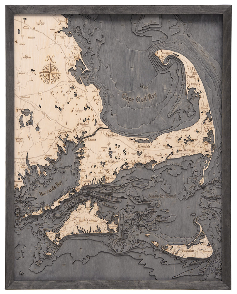 Cape Cod Wood Chart Map