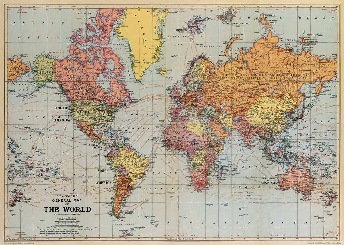 World Map Scroll Print