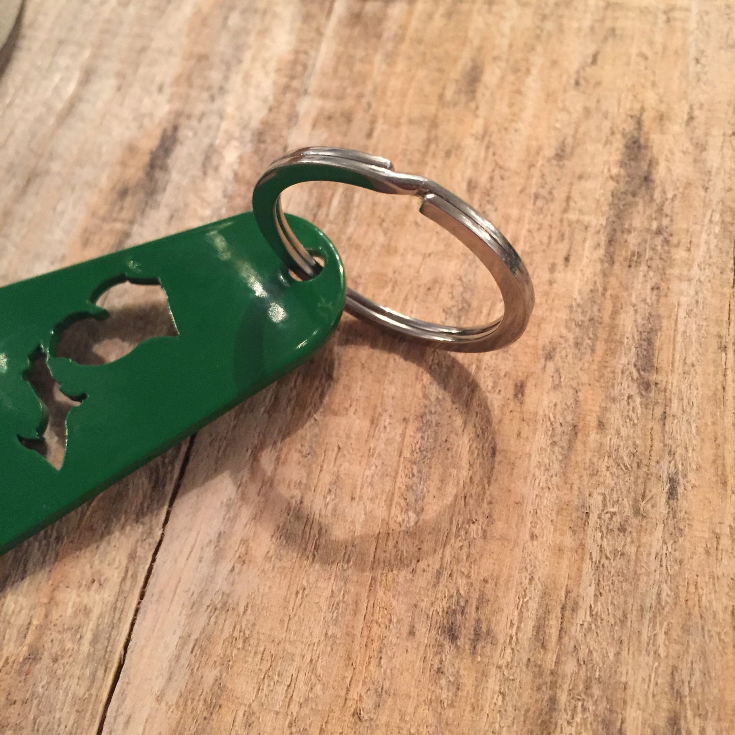 Michigan Key Chain Bottle Opener - Copper Vein - Side View