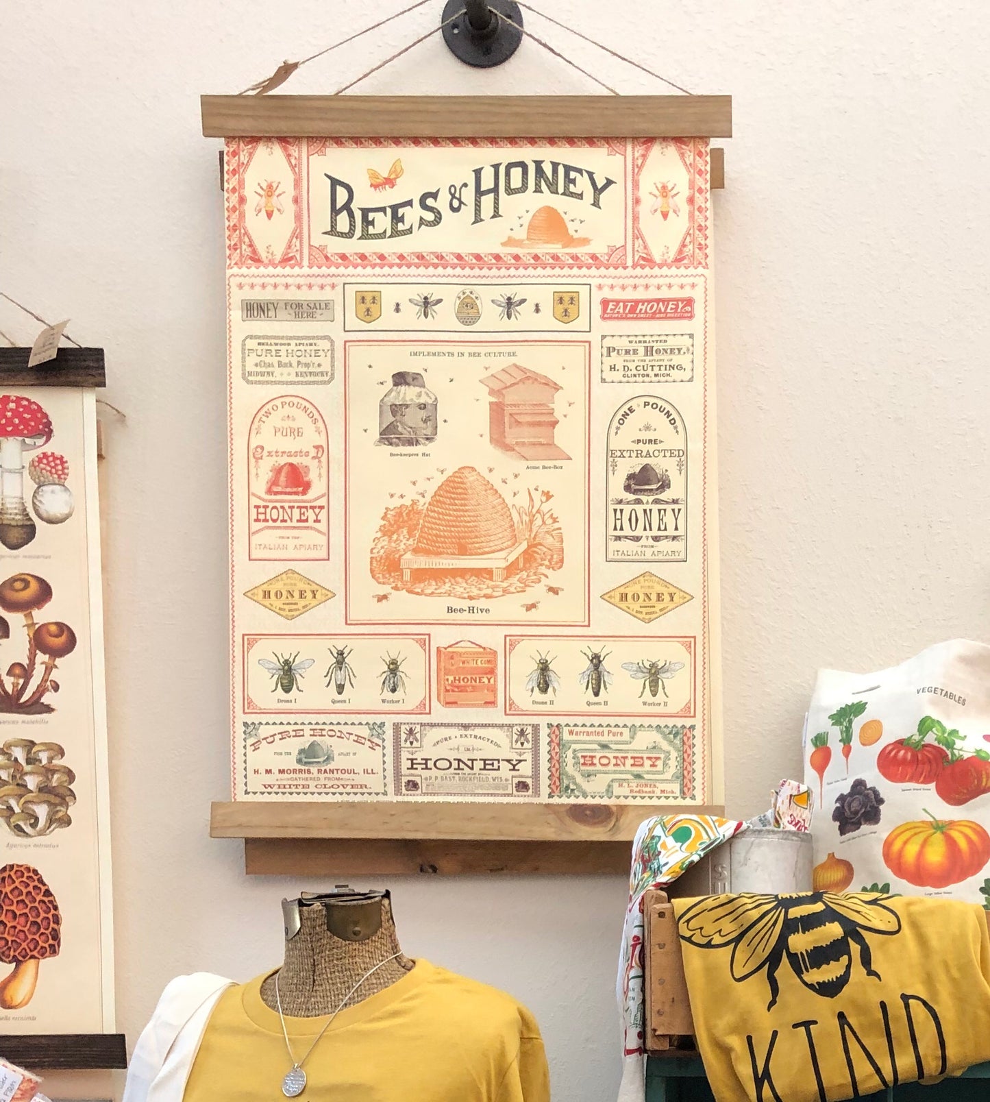 Bees and Honey Poster Wall Hanging