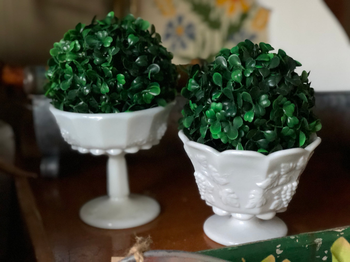 Vintage Milk Glass Urns