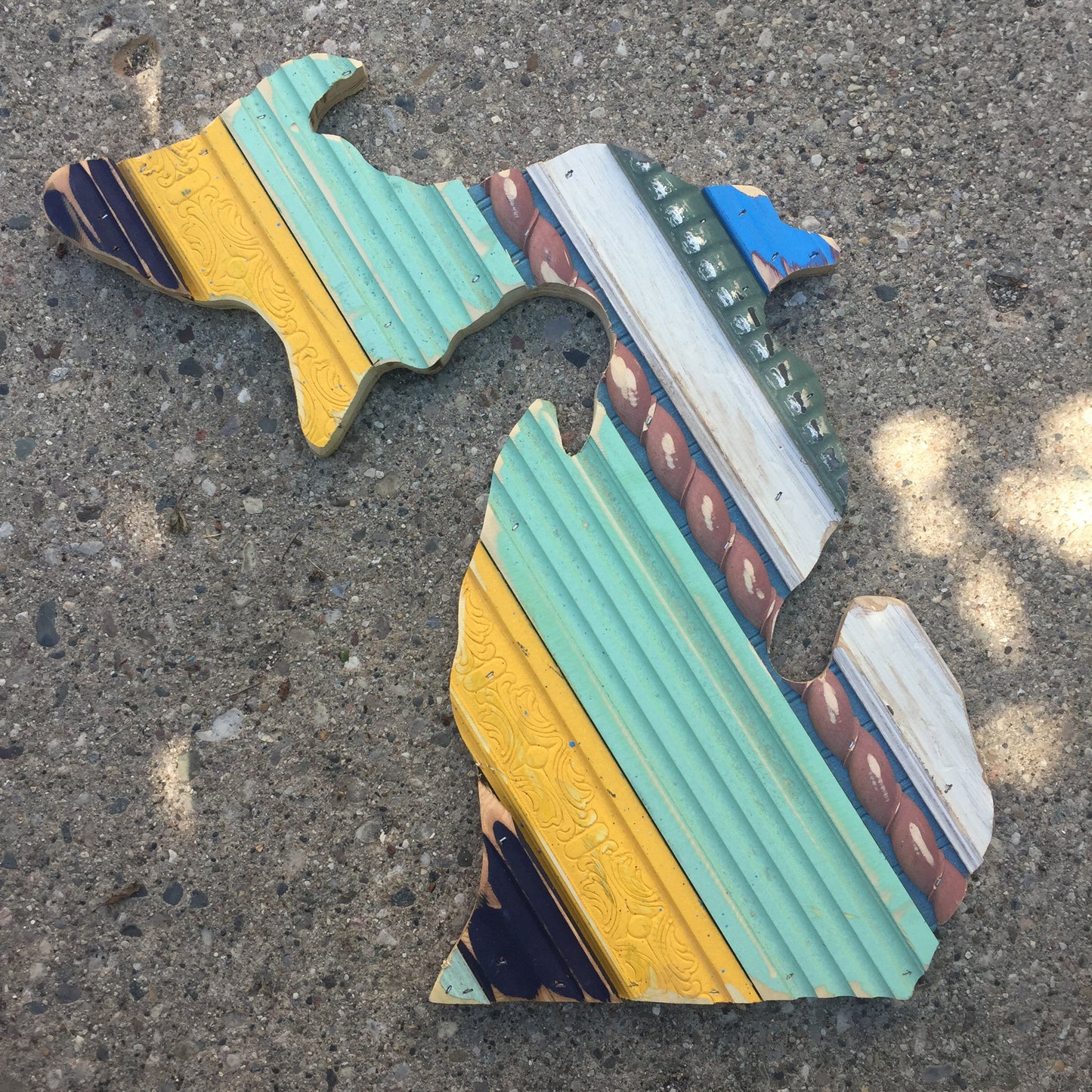 Michigan Wood Sign - Green Moulding