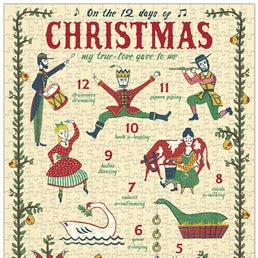 Twelve Days of Christmas Vintage Puzzle