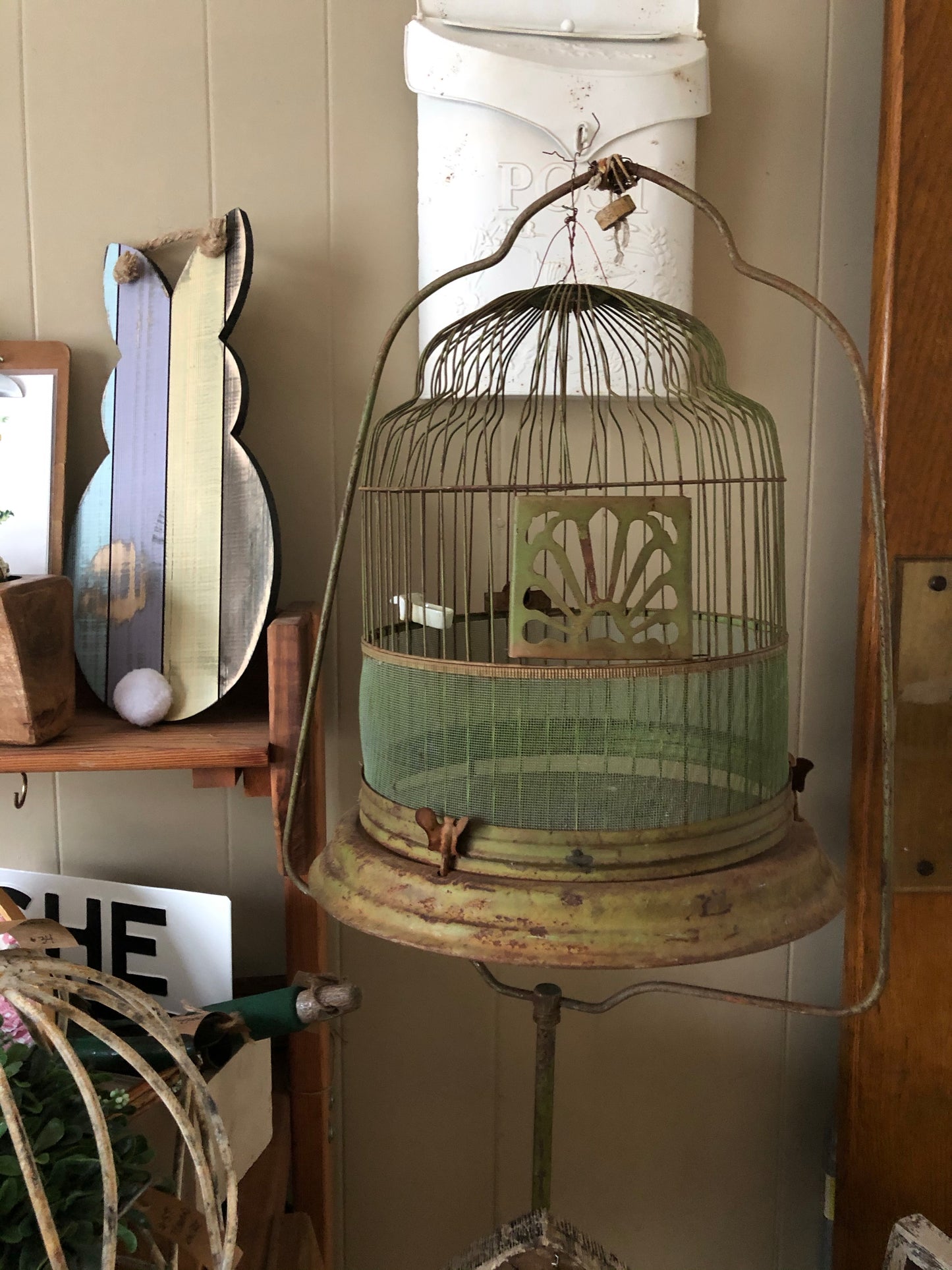 Vintage Bird Cage with Stand