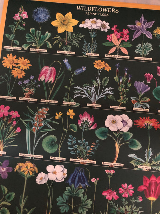 Wildflowers Poster Green Wall Hanging