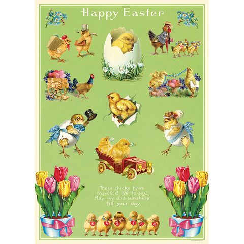 Easter Chicks Vintage Poster