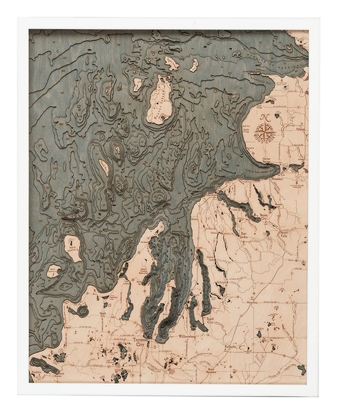 Northwest Michigan, Lower Peninsula Wood Map Art