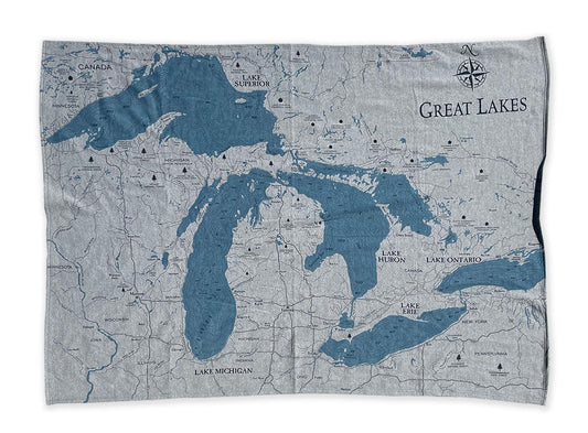 Great Lakes Map Blanket