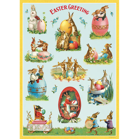 Easter Rabbits Vintage Poster