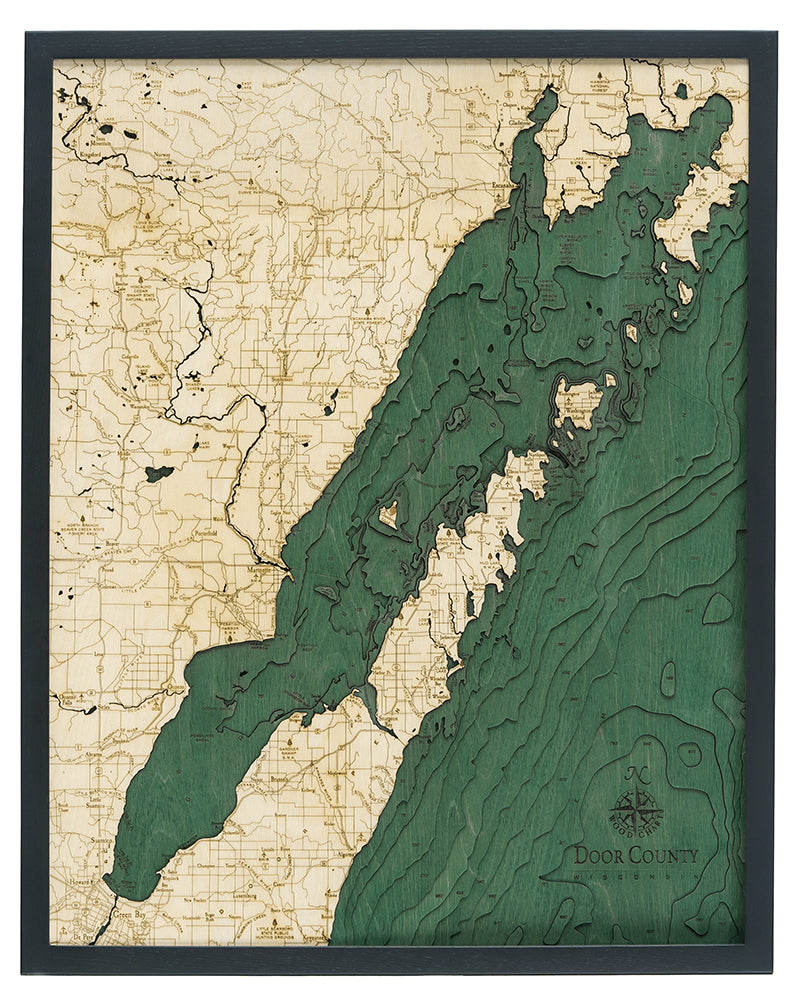 Green Bay Wisconsin Wood Map Art