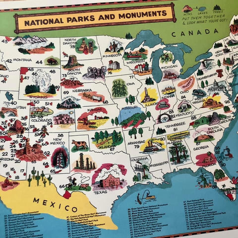 National Parks Map Poster