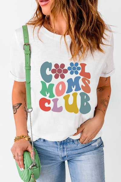 COOL MOMS CLUB Round Neck Short Sleeve T-Shirt