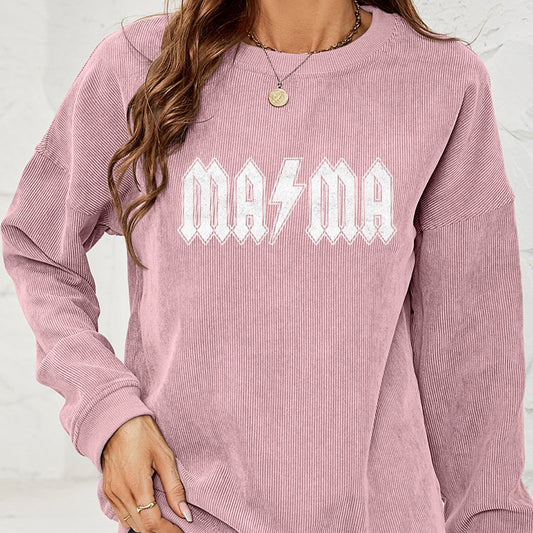 MAMA Graphic Dropped Shoulder Sweatshirt