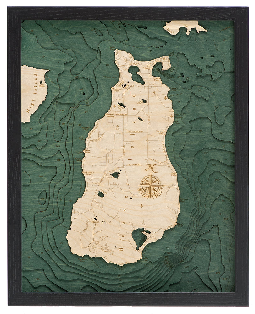 Beaver Island Michigan Wood Chart