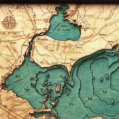 Lake Erie Wood Map Art