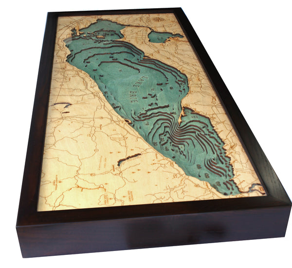Lake Erie Wood Map Art