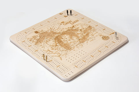 Great Lakes Cribbage Board - Front