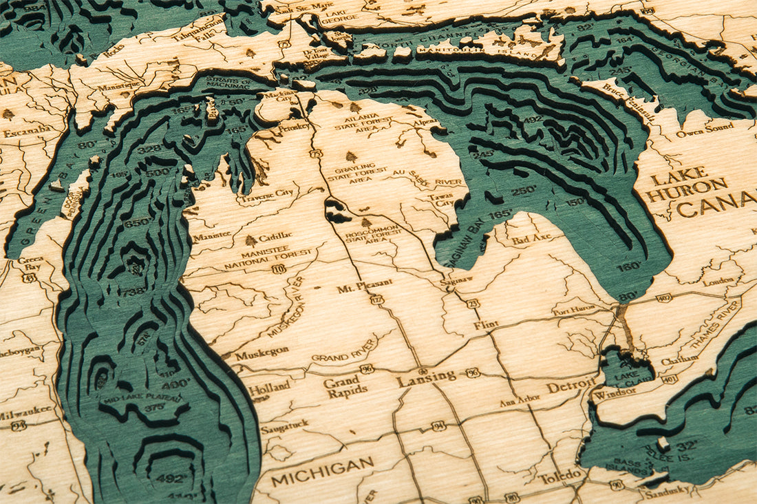 Great Lakes Wood Chart 24.5" x 31"