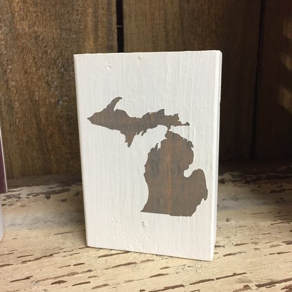 Mini Michigan Block Sign with Heart