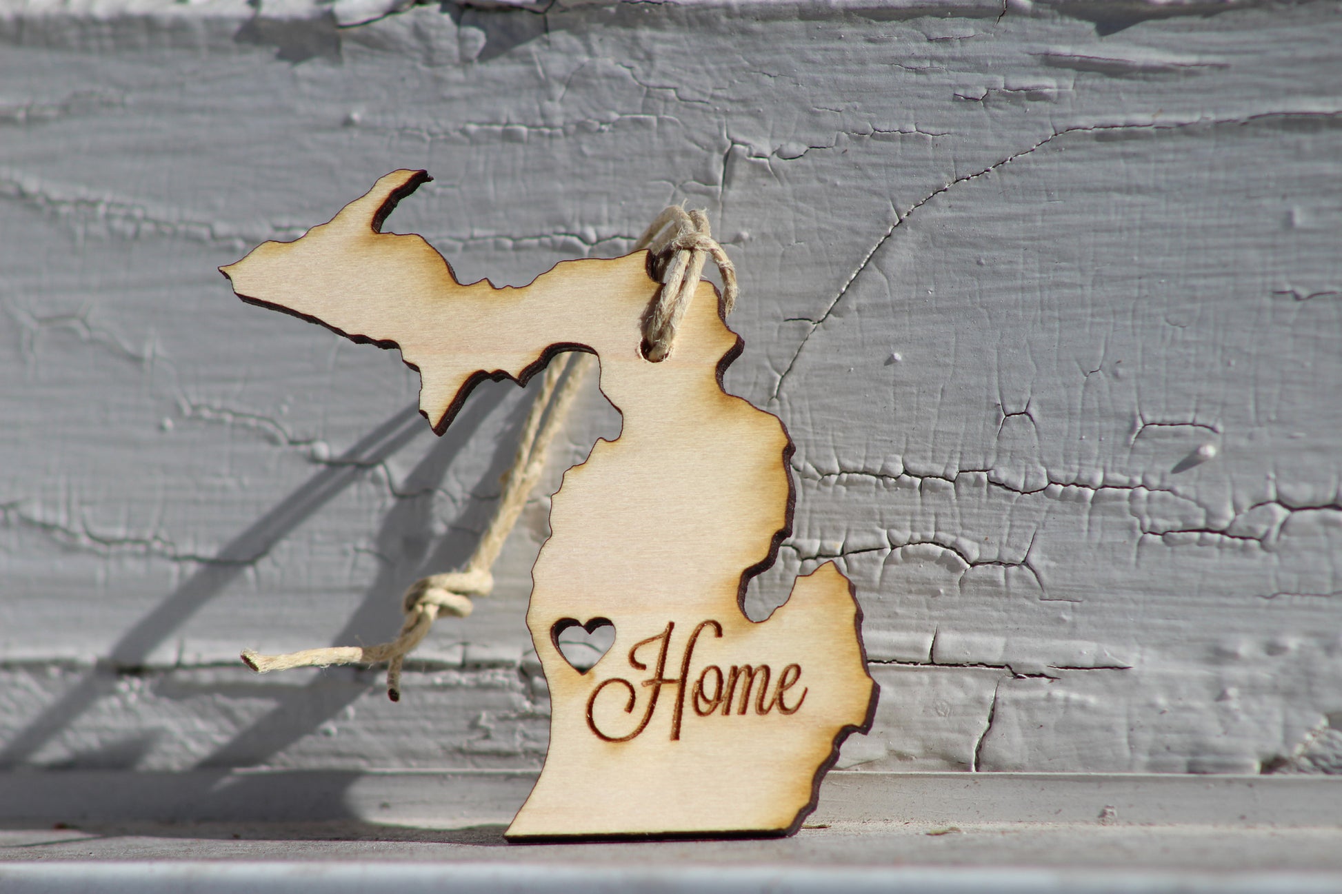 Michigan Christmas Ornament - Natural