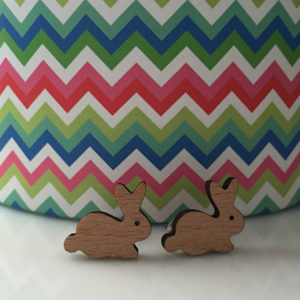 Bunny Wood Earrings