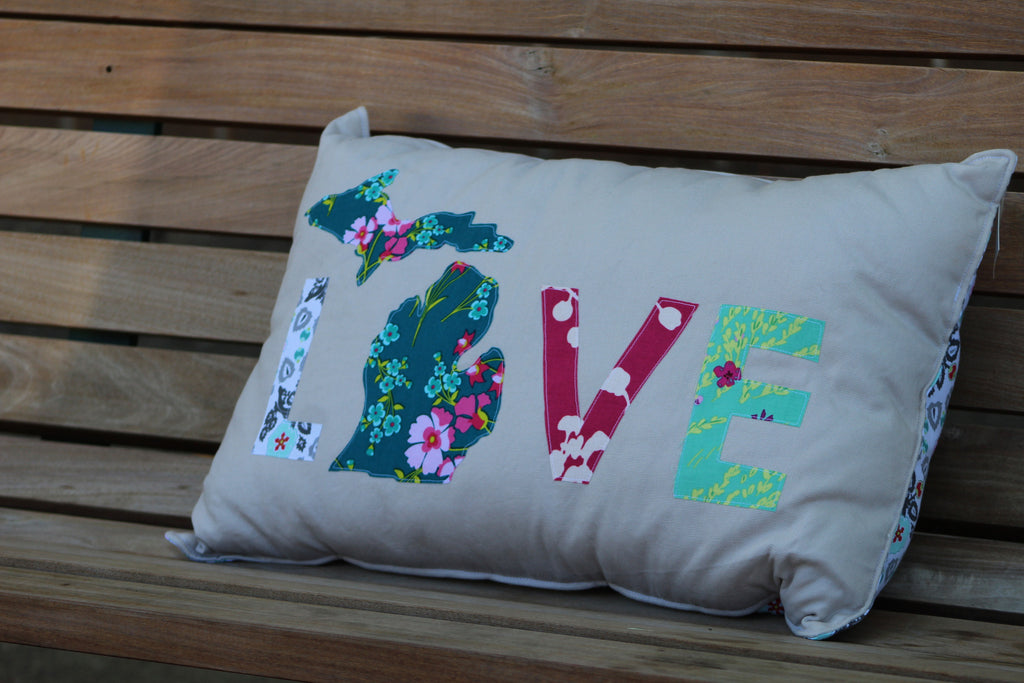 LOVE Michigan Pillow – Michigan Studio
