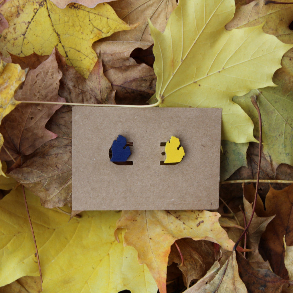 Michigan Wood Earrings - U of M