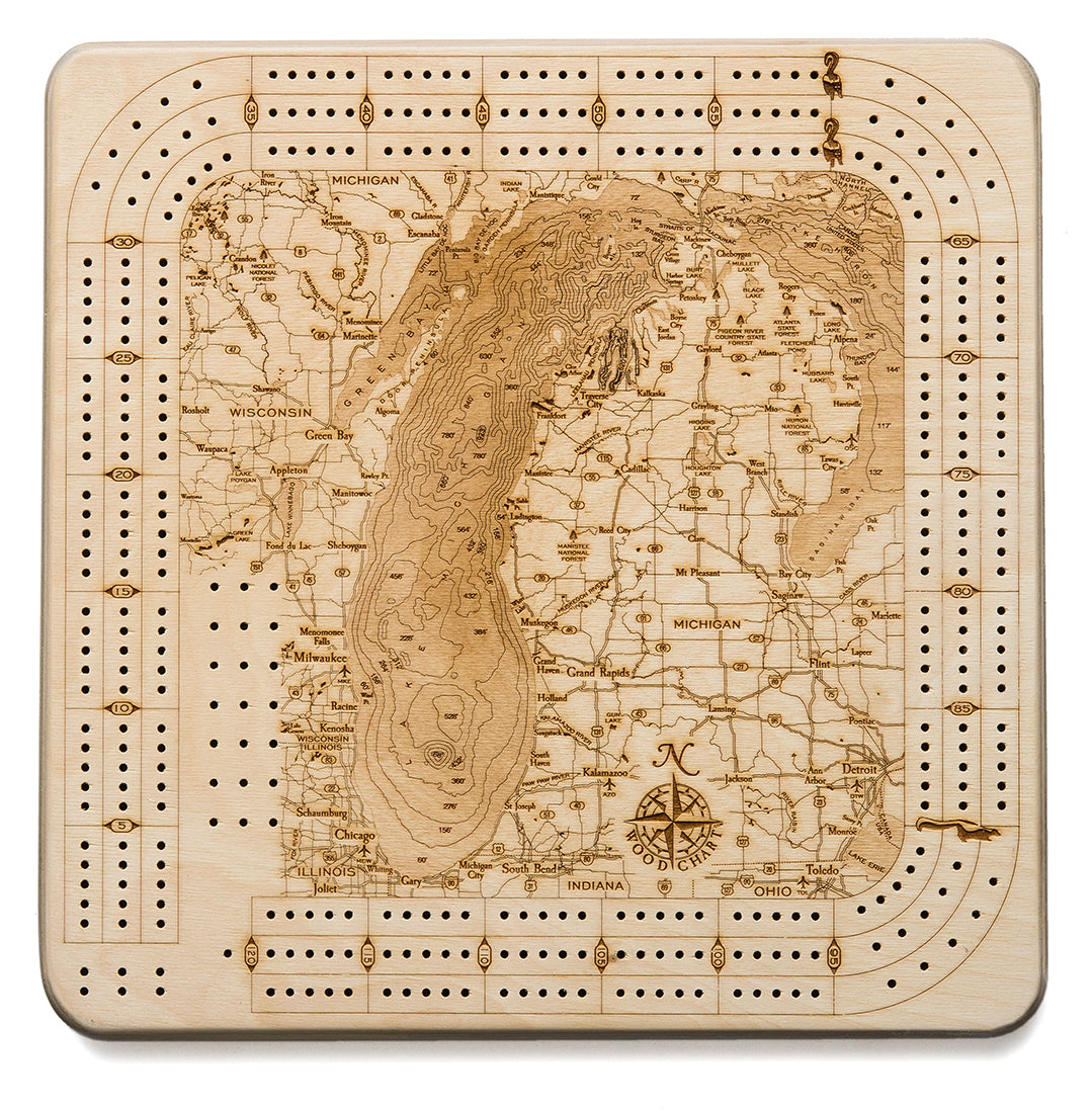 Lake Michigan Cribbage Board
