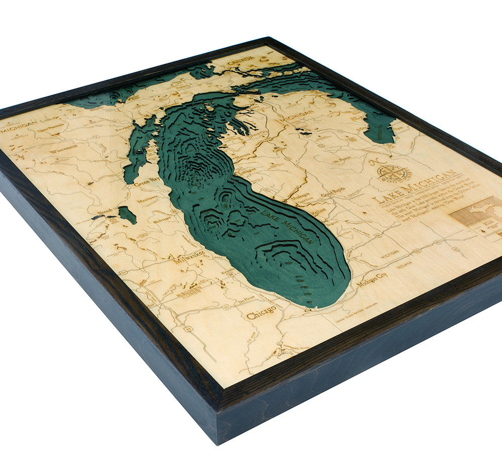 Lake Michigan Wood Chart - Side View