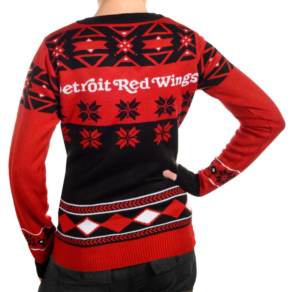 Detroit Red Wings Klew Light Up Ugly Sweater - Red/Black